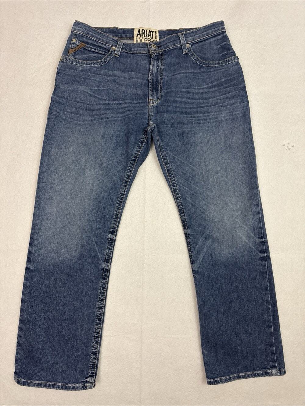 Ariat M4 Bootcut Jeans Mens 40x32 Blue Low Rise Stretch Denim